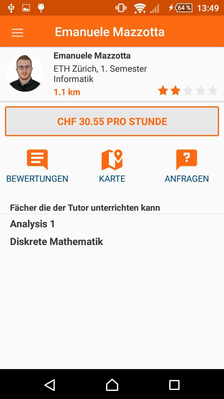 App screen