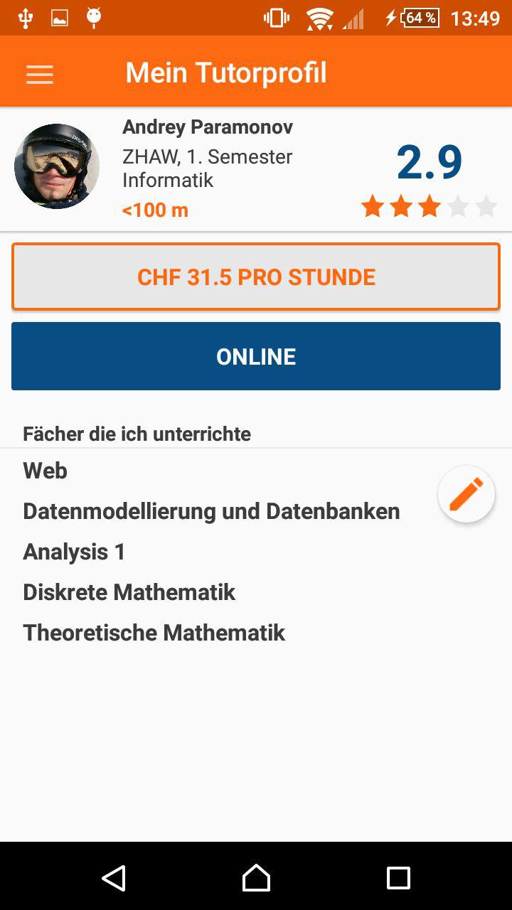 App screen