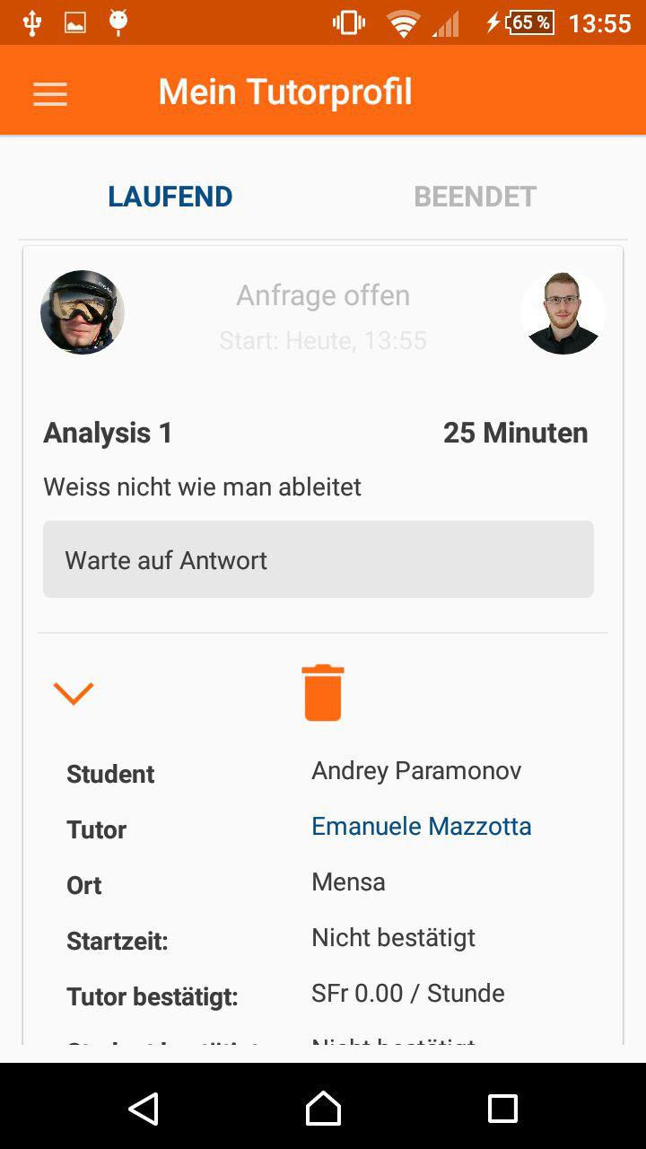 App screen